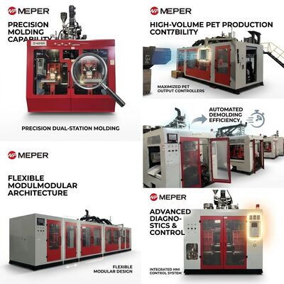 Juice Beverage 500ml PE Extrusion Blow Molding Machine 80FDE-4S