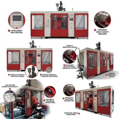 Multi-Material PE PP Extrusion Blow Molding Machine MP100FD 100mm
